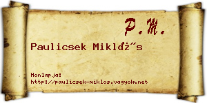 Paulicsek Miklós névjegykártya