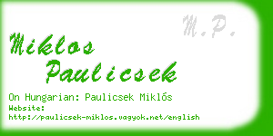 miklos paulicsek business card
